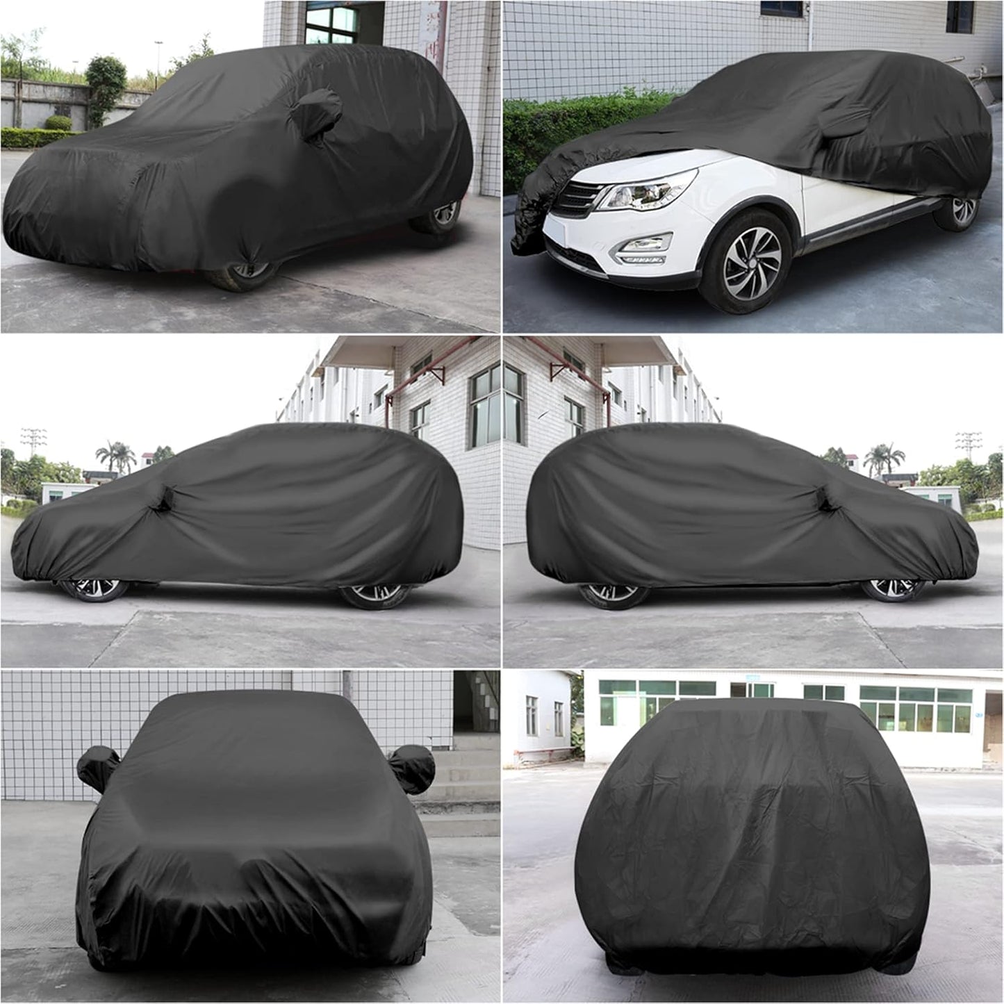 uxcell Car Cover Waterproof All Weather for Car, Full Car Cover Rain Sun Protection Universal Fit for Sedan 178''-185''