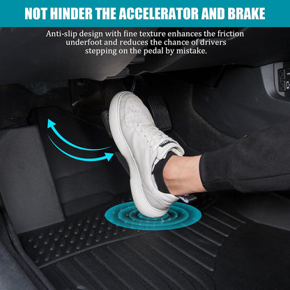 All Weather Floor Mats for 2016-2019 Chevy Cruze (No Fit 2016 Cruze Limited), Chevy Cruze Floor Mats, 1st and 2nd Maximum Coverage, 3D Waterproof TPE Rubber Protector Car Mats Full Set Liners