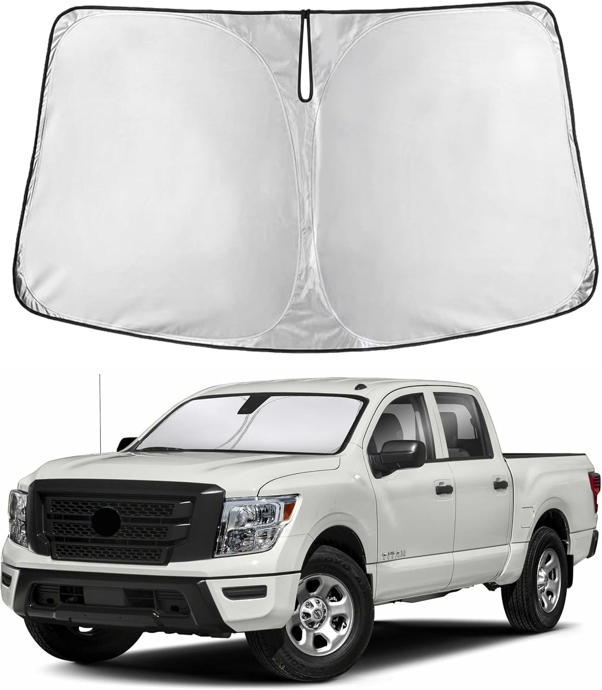 EcoNour Car Windshield Sun Shade | 2025 Upgraded Innovative No-Light-Pass Technology for Maximum Coverage | Foldable Sun Shade Keeps Your Vehicle Cool | Must-Have Car Accessories | Small (59" x 29") - Colors I