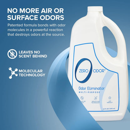 Zero Odor Multi-Purpose Odor Eliminator - Eliminate Air & Surface Odor – Patented Technology Best for Bathroom, Kitchen, Fabric, Closet- Smell Great Again, 8oz (Over 1000 Sprays)