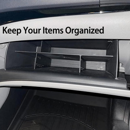 HGWEI Glove Box Organizer Compatible with Honda Pilot 2016-2022 / Ridgeline 2017-2022 2023/ Passport 2019-2022 2023 Accessories, Insert Compartment Tray ABS Black Materials Dividers