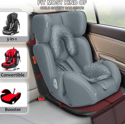 XHYANG Car Seat Protector,Auto Car Seat Protectors Baby Carseat Waterproof & Durable 600D Fabric for Child Baby Car Seat Mat Vehicle Pet Cover 2 Storage Pockets (2 Pack)
