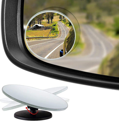 Verivue 2-Inch Round Blind Spot Mirrors for Cars, Universal Fit, HD Convex Wide Angle, Stick-On Frameless Side Mirror Blindspot, Adjustable Blind Spot Mirror for Car Side Mirrors, 2-Pack