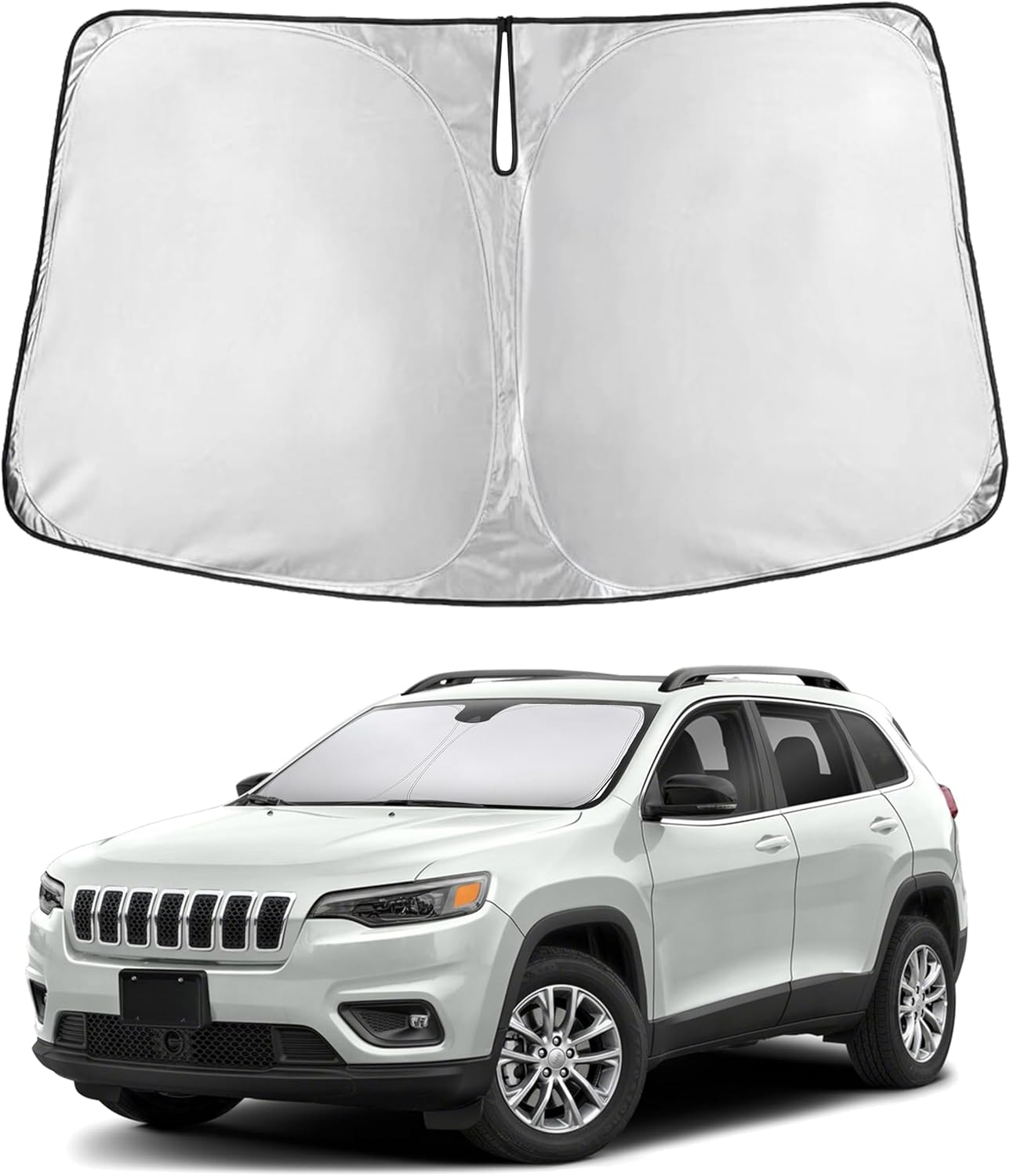 EcoNour Car Windshield Sun Shade | 2025 Upgraded Innovative No-Light-Pass Technology for Maximum Coverage | Foldable Sun Shade Keeps Your Vehicle Cool | Must-Have Car Accessories | Small (59" x 29") - Colors F