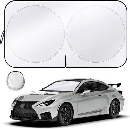 Iridescent Sun Shade for Car Windshield, Foldable Universal Car Windshield Upgrade Sunshade Enhanced UV Rays Reflective Sun Visor Shade Keeps Vehicle Cool