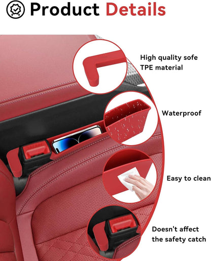 Car Seat Gap Filler, Seat Gap Organizer with Phone Holder, Car Seat Accessories, Car Organizer Fit Car SUV Truck-2PCS Black