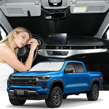 for Toyota Tacoma 2016-2023 2024 2025 2026 Sun Shade Sunshade Windshield Cover - 4 Layers Front Window Shade Custom Fit Tacoma 2Dr 4Dr Pickup Sun Visor 240T Shade Blocks UV Rays Car Accessories - Colors B