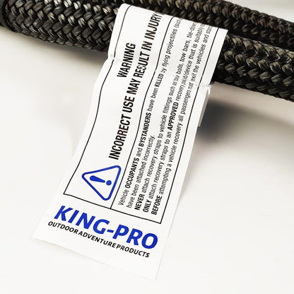 KING-PRO Kinetic Recovery Rope 1“x30' Towing Rope 48,000lbs Breaking Strength 100% Nylon Made Heavy Duty Offroad Snatch Strap 30% Elasticity for Full-Size Truck Large SUVs Offroad Vehicels (Red)