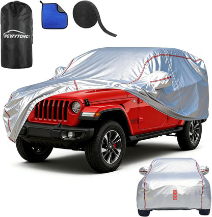 Car Cover for Sedan, Waterproof All Weather Heavy Duty, 360° Underbody Wrap Windproof Design, Quick Install Outdoor Vehicle Cover, Fits 186-193 in