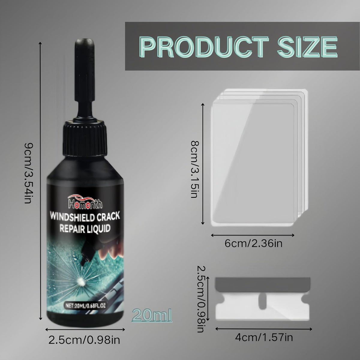 Windshield Crack Repair Kit, 2025 New Premium Windshield Repair Kit, Quick Glass Repair Liquid, for Windshields, Windows, Mirrors and All Glass Crack Types（2pcs）