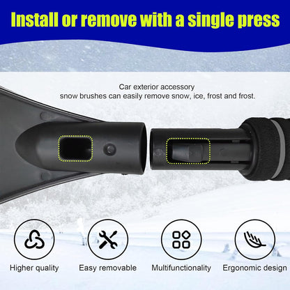 Dickno 24 Inch Car Snow Scraper and Brush, Detachable Scratch Free Ice Scraper with Ergonomic Foam Grip, Universal Winter Snow Removal Tool for Car Windshield Window (Black)