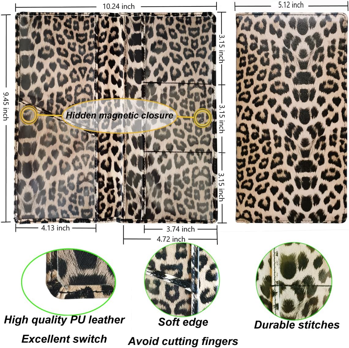 Premium Car Registration and Insurance Holder,Registration Insurance Card Holder of Leopard Print PU Leather Looks Stylish and Special,Glove Box Organizer Makes Your Documents In Order.