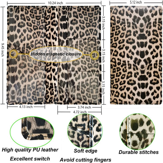 Premium Car Registration and Insurance Holder,Registration Insurance Card Holder of Leopard Print PU Leather Looks Stylish and Special,Glove Box Organizer Makes Your Documents In Order.