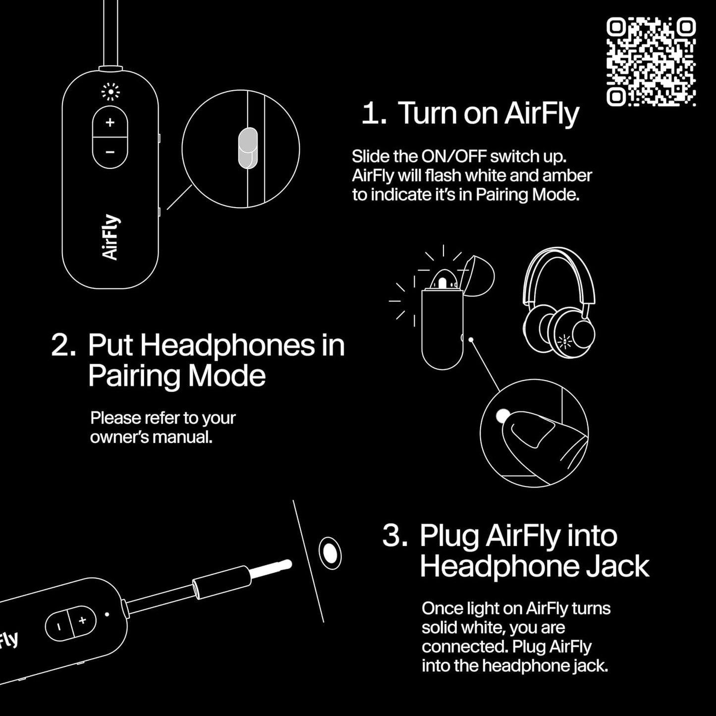 AirFly Pro 2 Deluxe – Bluetooth Adapter for Airplane, Pair 2 AirPods or Wireless Headphones – 3.5mm AUX Bluetooth Transmitter/Receiver for Cars, Boats, Treadmills, TVs – Airplane Travel Essentials
