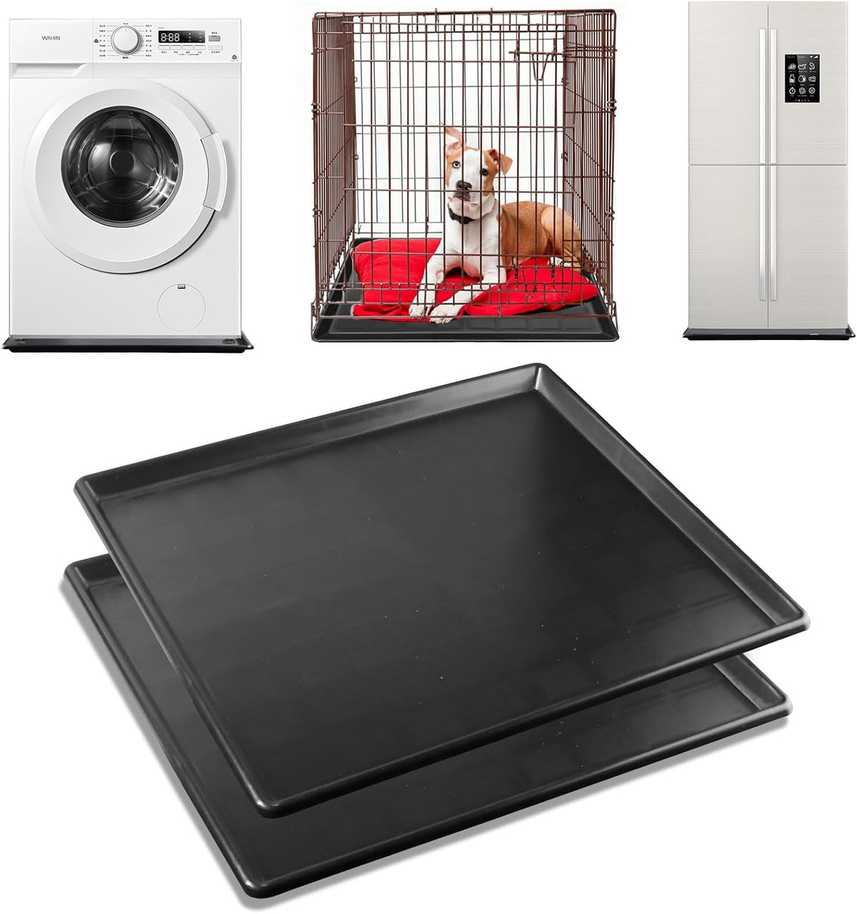 3 Pack Extra Large Oil Drip Pan, 35.4 x 24 x 1.6 in Oil Change Drain Pan, Plastic Oil Drip Tray for Under Car, Oil Catch Pan Tray for Garage, Fridges, Washing Machines, Cat Litter Box Bottom