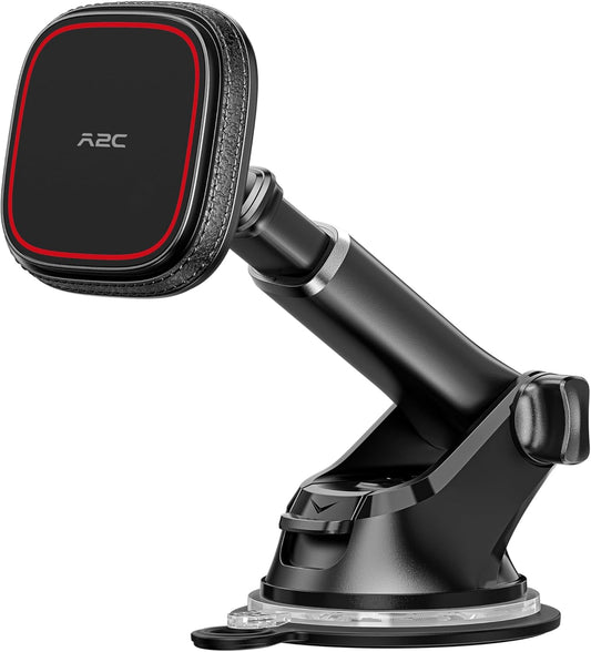 APPS2Car Magnetic Phone Mount for Car, Dashboard & Windshield Suction Cup Holder with Telescopic Arm, Requires Metal Plate for Proper Use, Fit for Android Smartphones(NOT for MagSafe)