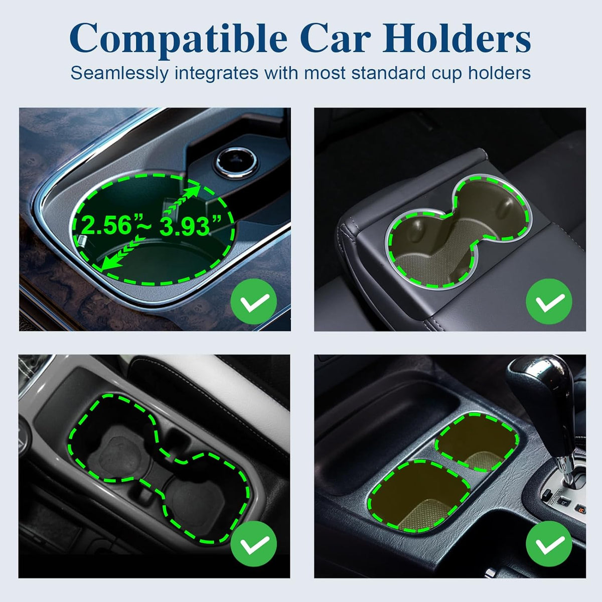 Car Cup Holder Expander, Cup Holder Extender Adapter with Expandable Arm and Adjustable Base, Compatible with Yeti Ramblers, Hydro Flasks, Stanley, Owala Most Coffee Mugs Bottles & Cups (CUP-2pack)