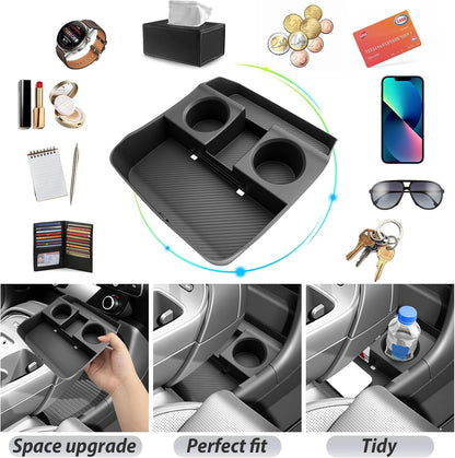 SKTU 2-Pack 2023 2024 2025 2026 Lexu s RX350 Center Console Organizer for 2023-2026 Lexu s RX350/RX450h/RX500h Console Tray 2023 2024 2025 2026 RX350 Accessories with Sunglasses Holder [Double Layers]