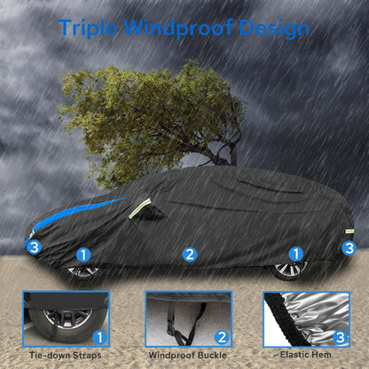 Avecrew Car Cover Waterproof All Weather for Automobiles, Outdoor Heavy Duty Full Exterior Covers for Sedan(194"-208")