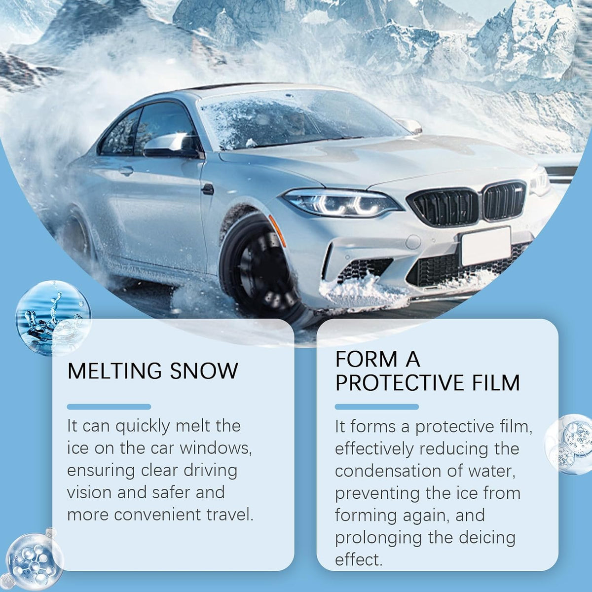 Glass DE-ICER, De-Icer for Car Windshield Defroster, Window Snow Spray, Window Defroster, Windshield deicer Sprayer Ideal for Car Windscreens, Winter Essentials