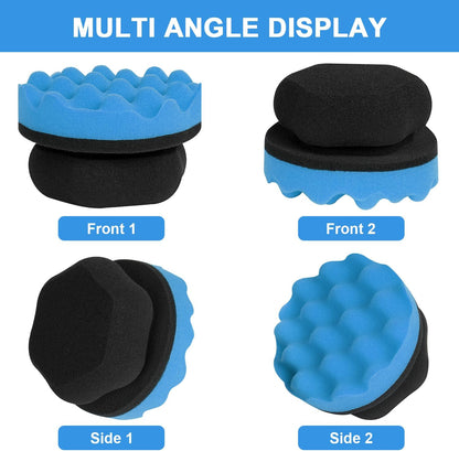 2 Pack Large Tire Shine Applicator Pad, Tire Hex Grip Applicator, Tire Shine Car Detailing Foam Sponge Tool, Reusable Car Cleaning Supplies After Car Wash Tire Cleaner for Applying Tire Shine