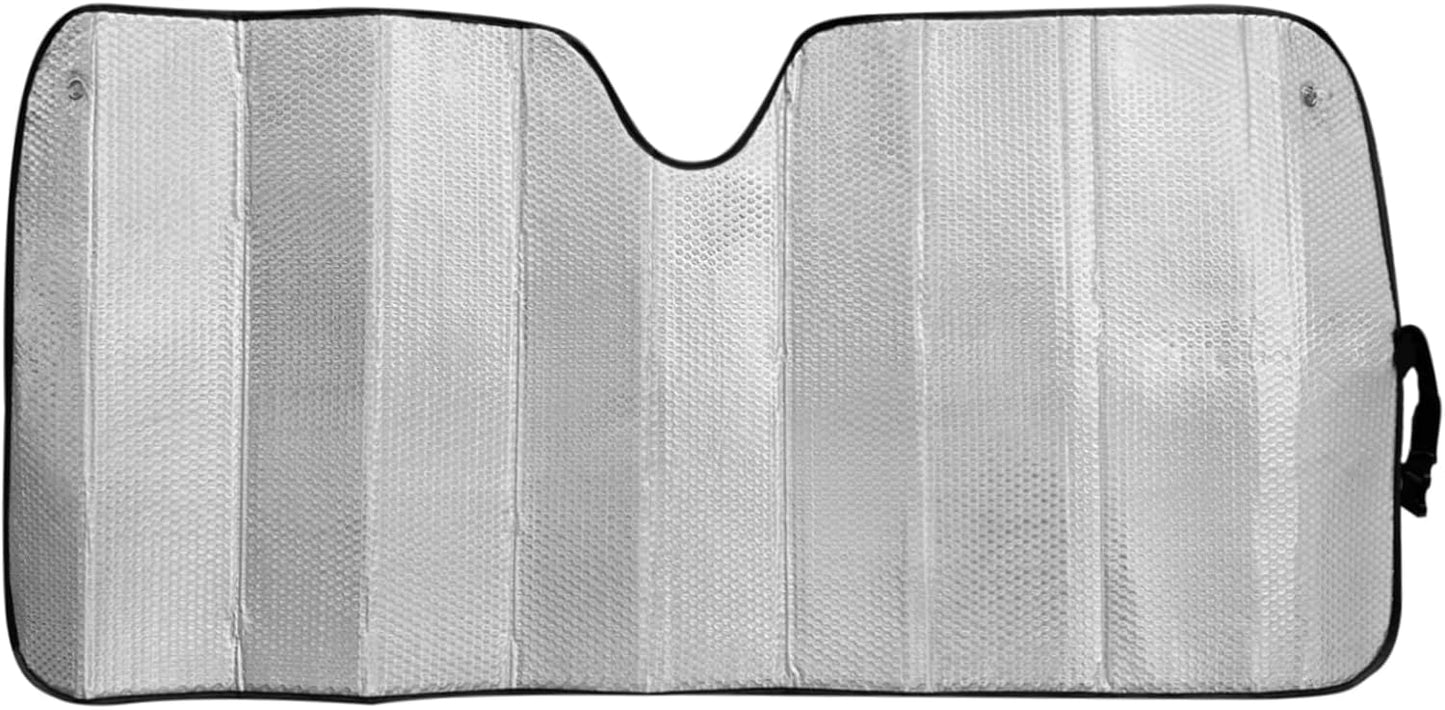 GWUSKDT Car Sun Shade, Sun Protector,Foldable Front Window Shade-Thicken 5-Layer Bubble for Auto Windshield UV Protection and Heat Reflector 58"x 27.5" (Blue)