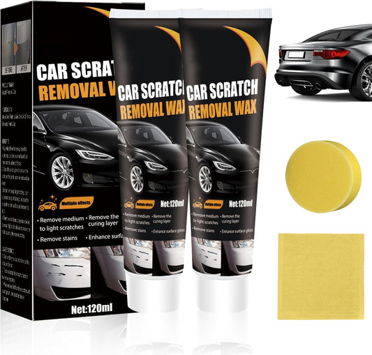 2Pcs Car Scratch Remover Wax, Professional Scratch Remover for Vehicles, Car Scratch Repair Paste for Deep Scratches with Wipe and Sponge,Universal Car Scratch Removal Wax for Deep Scratches Paste Kit