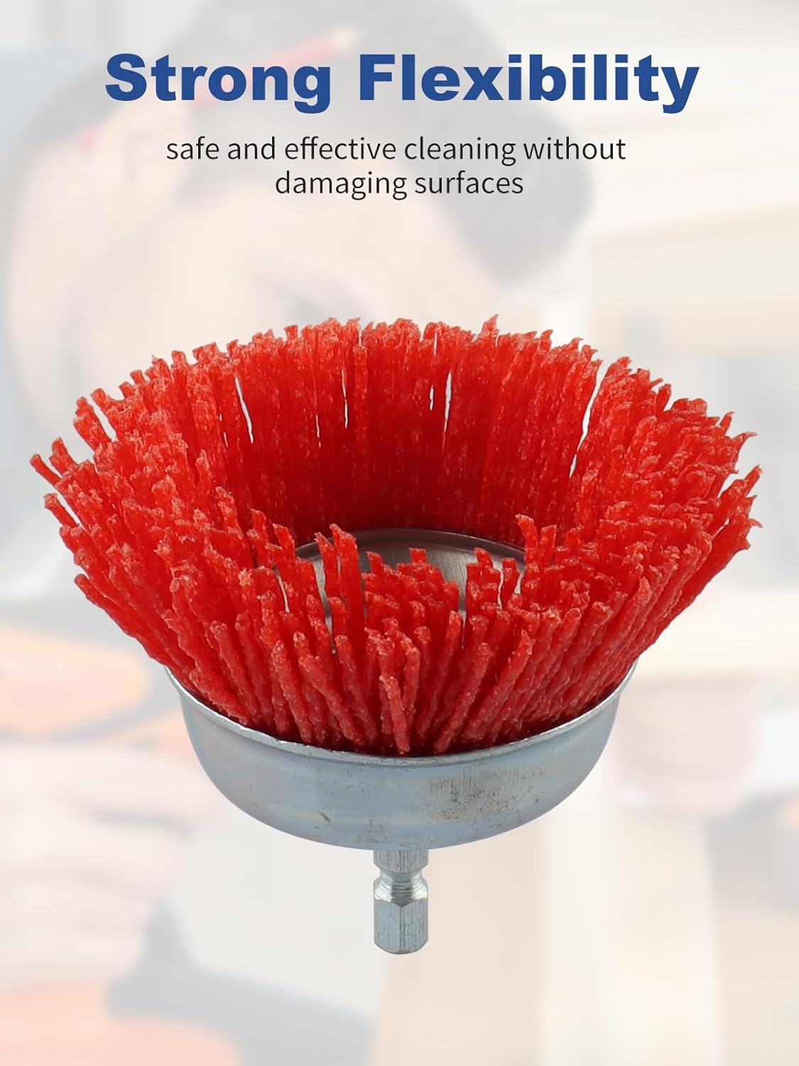 Rocaris 9 Pack Nylon Filament Abrasive Wire Brush Wheel & Cup Brush Set with 1/4 Inch Hex Shank, for Removal of Rust/Corrosion/Paint - 80 Grit, 120 Grit, 240 Grit