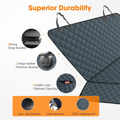 MIXJOY Dog Seat Cover for Back Seat Waterproof Dog Seat Covers for Cars, Car Seat Protector for Dogs, Nonslip Back Seat Cover for Trucks & SUV