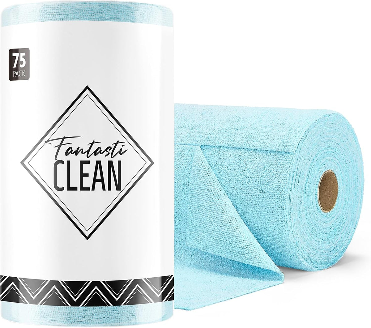 Fantasticlean Microfiber Cleaning Cloth Roll -75 Pack, Tear Away Microfiber Towels, 12" x 12", Reusable, Washable, Scratch Free, Ultra Absorbent for All-Around Cleaning Supplies (DimGray)