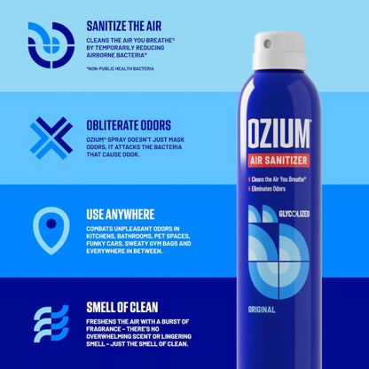 Ozium 0.8 oz. Air Sanitizer & Odor Eliminator for Homes, Cars, Offices and More, Original Scent