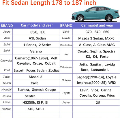 SUV car Cover All Weather Waterproof Murano, Subaru Outback/Solterra，Cadillac XT5/SRX, Buick Envision and Other Models -Outdoor Sunshade Protection with Zipper (Length 188 to 195 inch)