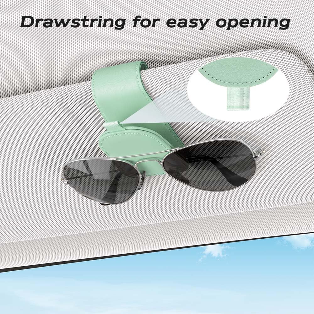 Sotfamily Sunglass Holder for Car Visor, Suede Cloth Magnetic Sunglass Organizer for Car Accessories, 2 Packs, Black