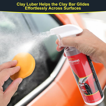 Car Clay Bars Auto Detailing and Clay Synthetic Lubricant Kit with 4 PCS Clay Bars, Clay bar Lubricant Tablets 10 Pack, Spray Bottle and Microfiber Towel for Car Detailing Cleaning