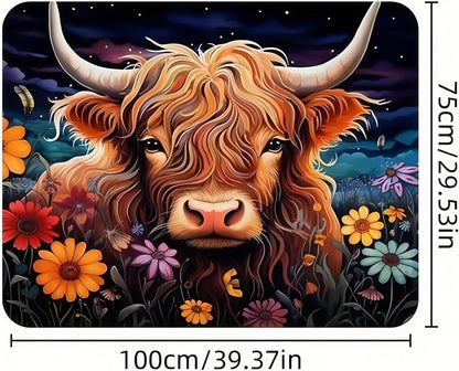 Universal Car Trunk Mat 29" x 39",Purple Colorful Flowers All Weather Trunk Protection Cargo Liner, Durable Cargo Mat Rear Trunk Liner,Stylish Vehicle Interior Accessories Suitable for Most Car Models