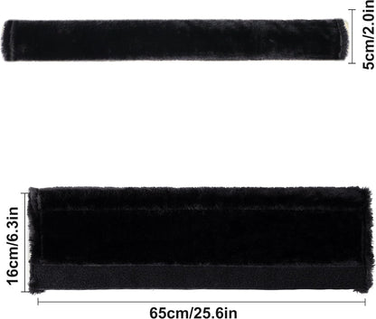 Amooca Soft Faux Fur Universal Fit Seatbelt Cover Car Truck SUV Airplane Seat Belt Shoulder Pad for Carmera Backpack Straps Neck Cushion Protector 2 Pack 10.5in Dark Gray