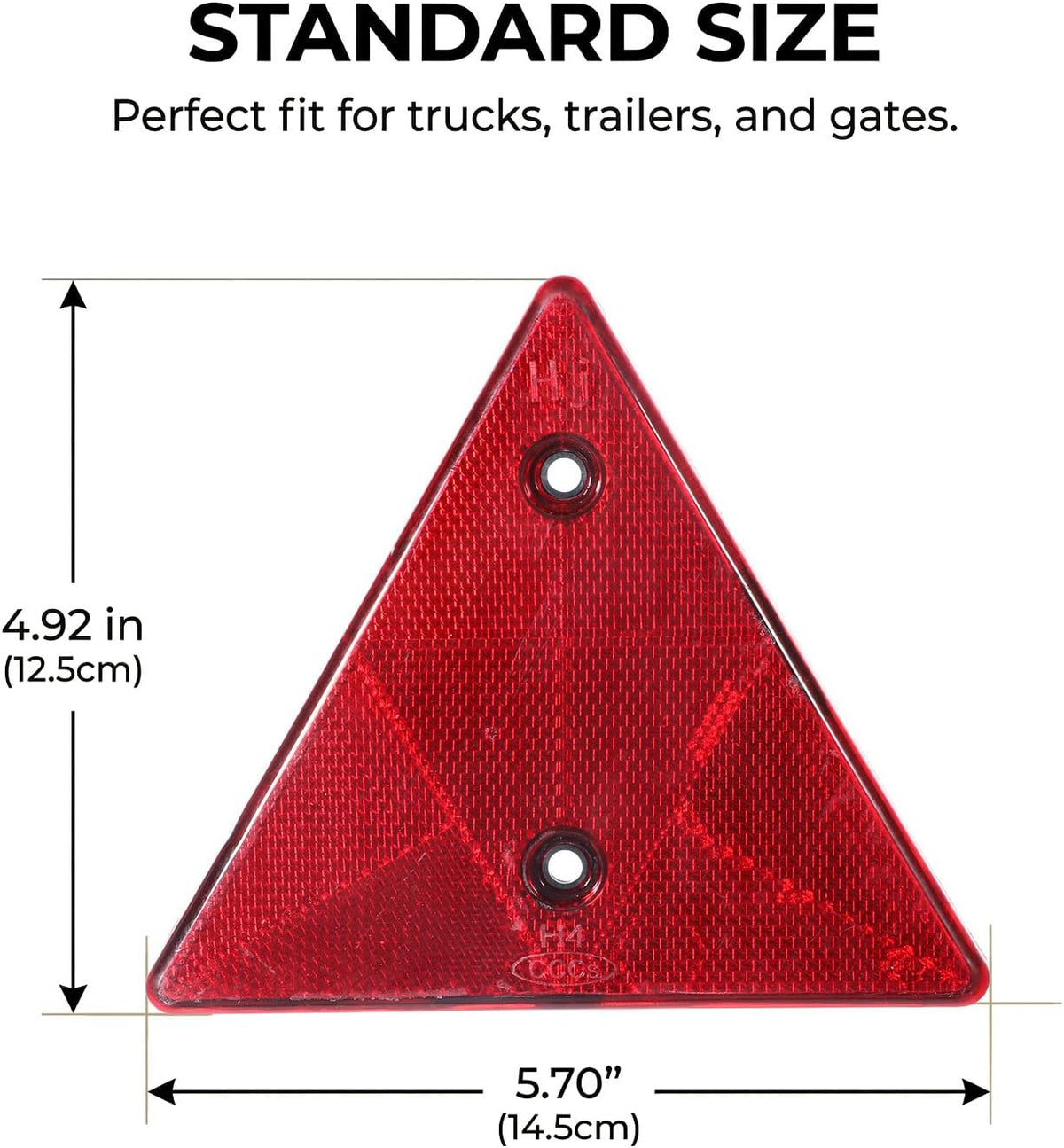 2 Pack Safety Reflector Warning Sign, 6"x6" Slow Moving Vehicle Triangle Safety Sign, Engineering Road Grade Reflective for Outdoor Truck, Car, Golf Cart