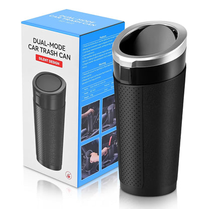 Car Trash Can Bin with Lid, 2 Packs Mini Leakproof Garbage Can for Vehicle, Cup Holder Trash Can, Small Trash Bin for Cars, Home, Bedroom, Office(Black)