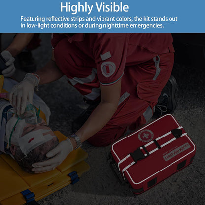 Comprehensive First Aid Kit for Home, Premium Emergency Trauma Kits with Shoulder Strap for Car Camping Gear, Waterproof Survival Kit, Home Essentials, Outdoor Emergency Medical Supplies -324 Piece