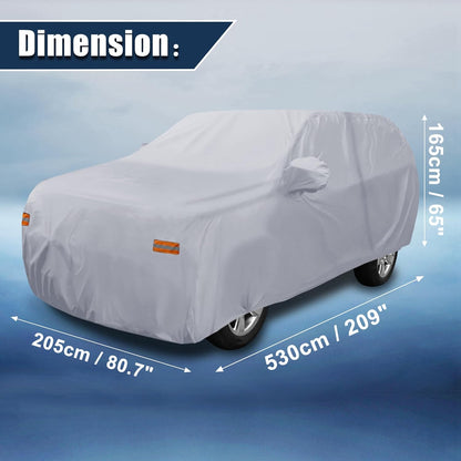 X AUTOHAUX SUV Car Cover for Chevrolet Tahoe 4 Door 2007-2024 Outdoor Waterproof Sun Rain Dust Wind Snow Protection 190T PU W/Driver Door Zipper Black