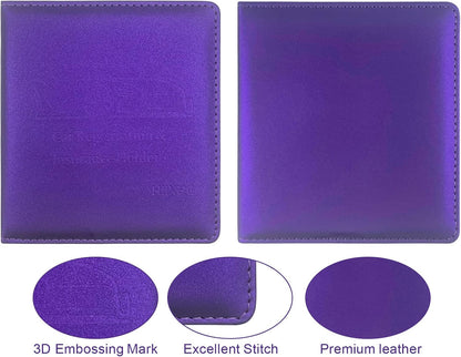 Car Registration and Insurance Card Holder - Leather Vehicle Glove Box Automobile Documents Paperwork Wallet Case Organizer for ID, Driver's License, Key, Cards - Car Accessories for Women&Men