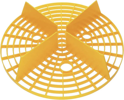 2Pcs Car Wash Cleaning Kit Bucket Guards Plastic Car Vehicle Washing Kits Insert Bucket Dirt Remove Fliter (Yellow, 23.5cm)