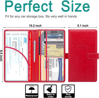 RSAquar Car Registration and Insurance Holder, Vehicle Glove Box Organizer Cool Car Accessories, Auto Truck Document Holder for Cards, Driver License, Black Glitter
