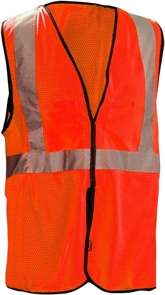 OccuNomix ANSI/ISEA 107-2020 Class 2 Type R Mesh Surveyor Vest - Reflective Safety Vest with Pockets, Dual Sizes (S/M-4X/5X)