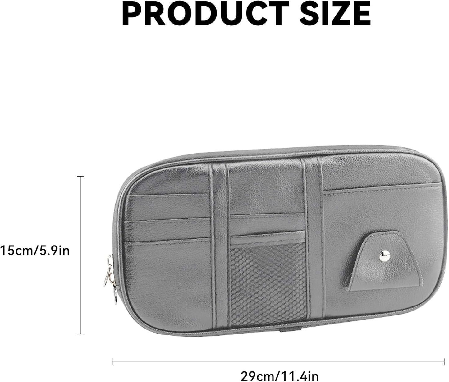 Car Sun Visor Organizer, Sunglass Holder and Storage Pocket, Card Cash Pouch with Multi-Pocket Net Zipper, Case Bag for License Pen Key, Auto Accessories for Truck, SUV, Van (Purple)