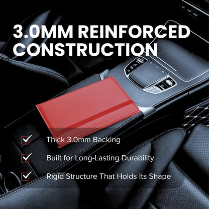 LINTRU Car Registration and Insurance Holder Trifold, Oversized Fit with Reinforced Construction, Matte PU Leather Vehicle Glove Box Organizer for Documents, Car Accessories for Men and Women