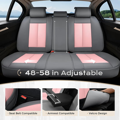 Coverado Seat Covers Full Set, Black Seat Covers for Cars 5 Seats, Car Seat Protector, Waterproof Nappa Leather Car Seat Cushion, Front and Rear Car Seat Cover Fit for Most Sedans SUV Pick-up Truck - Colors B