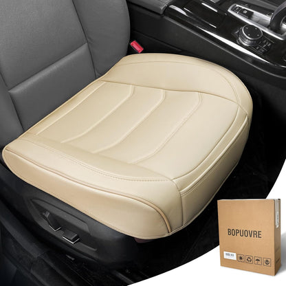 BOPUOVRE Car Seat Cover for Luxury & Comfort - PU Leather, Anti-Slip, Full Wrap Protection with Storage Pocket for Bottom Cushion - Universal Fit for 95% of Vehicles (Black,1 Piece)