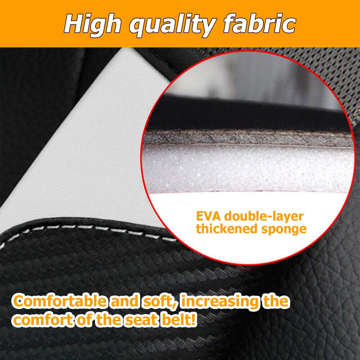 Osilly 2PCS Car Seat Belt Cover, Carbon Fiber Seatbelt Shoulder Protection, Soft Car Seat Belt Strap Cushion Protect Your Neck and Shoulder, Car Accessories Seat Belt Pad for Car Truck (Red)