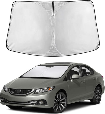 EcoNour Car Windshield Sun Shade | 2025 Upgraded Innovative No-Light-Pass Technology for Maximum Coverage | Foldable Sun Shade Keeps Your Vehicle Cool | Must-Have Car Accessories | Small (59" x 29") - Colors F
